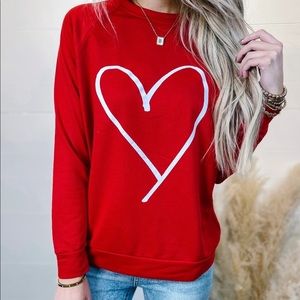 Red Love Long Sleeve Top, size small‎ (2)